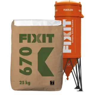 [FIXIT-670] FIXIT - Gobetis d’accrochage  FIXIT 670 appliqué à la machine ou manuellement sac 25kg - couvert à 70%  - Rendement 10m2/heure Fourniture 6kg/m2    